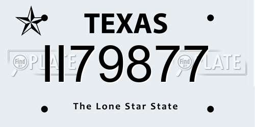 II79877 Texas License Plate