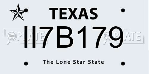 II7B179 Texas License Plate