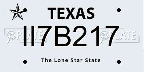 II7B217 Texas License Plate