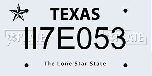 II7E053 Texas License Plate