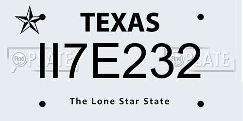 II7E232 Texas License Plate