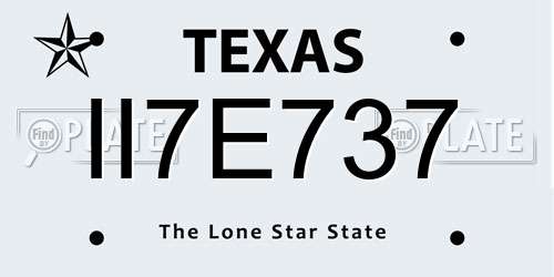 II7E737 Texas License Plate