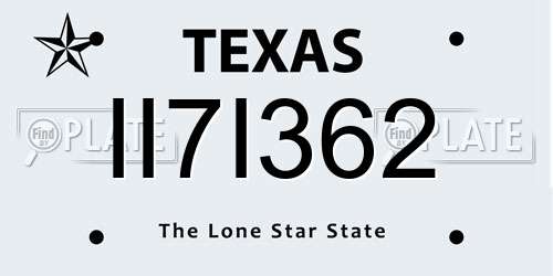 II7I362 Texas License Plate