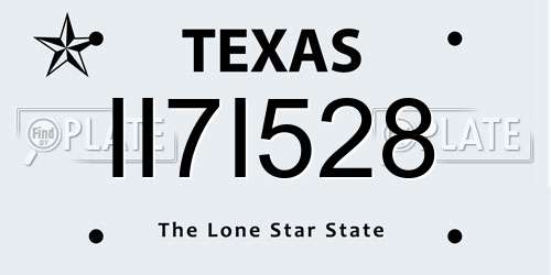 II7I528 Texas License Plate