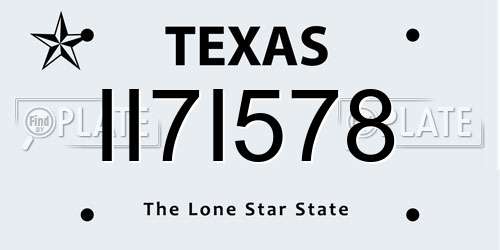 II7I578 Texas License Plate