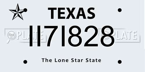 II7I828 Texas License Plate