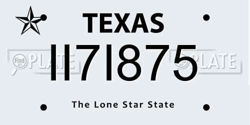 II7I875 Texas License Plate