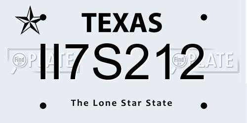 II7S212 Texas License Plate