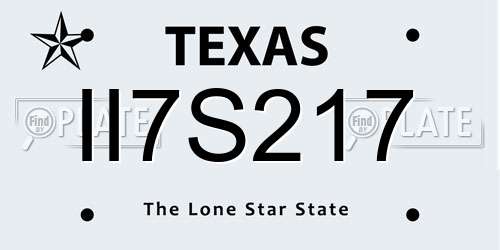 II7S217 Texas License Plate
