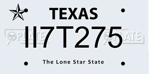 II7T275 Texas License Plate