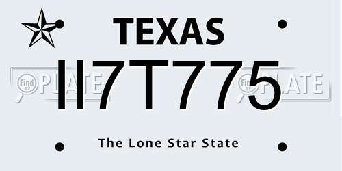 II7T775 Texas License Plate