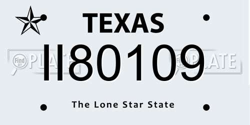 II80109 Texas License Plate