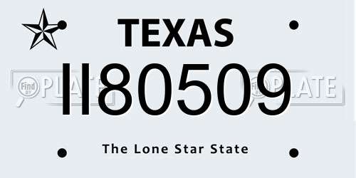 II80509 Texas License Plate