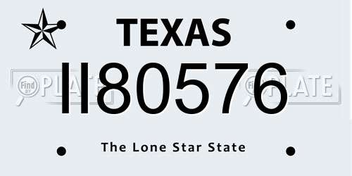 II80576 Texas License Plate