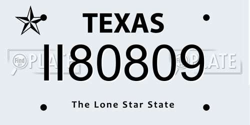 II80809 Texas License Plate