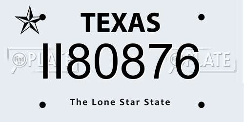 II80876 Texas License Plate