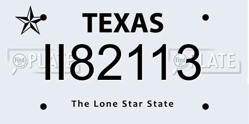II82113 Texas License Plate