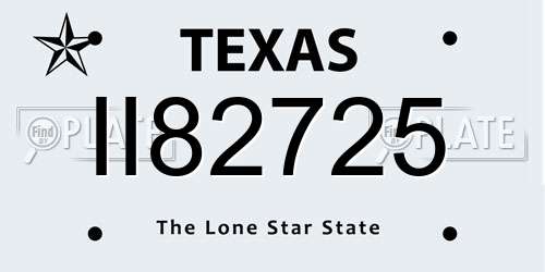 II82725 Texas License Plate