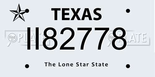II82778 Texas License Plate