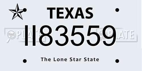 II83559 Texas License Plate