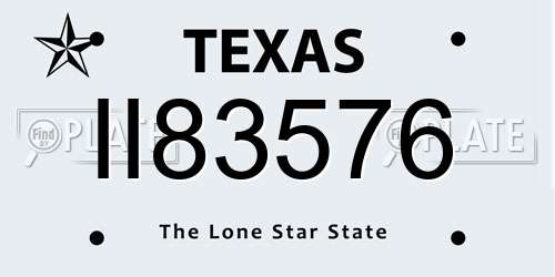 II83576 Texas License Plate
