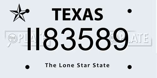 II83589 Texas License Plate