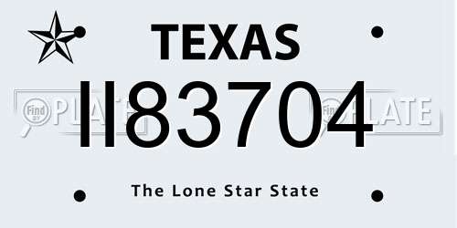 II83704 Texas License Plate