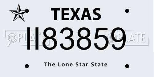 II83859 Texas License Plate