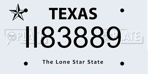 II83889 Texas License Plate
