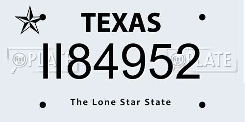 II84952 Texas License Plate