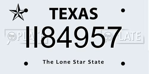 II84957 Texas License Plate