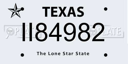 II84982 Texas License Plate