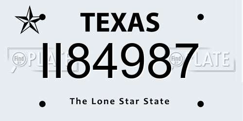 II84987 Texas License Plate