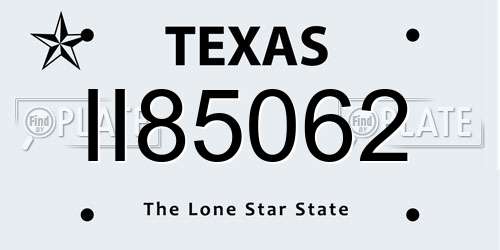 II85062 Texas License Plate