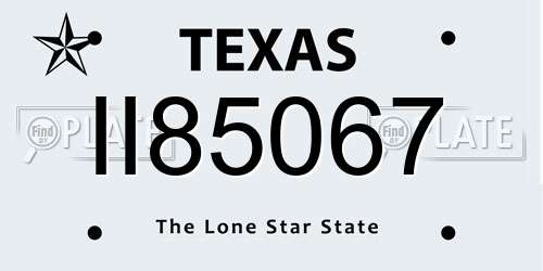II85067 Texas License Plate