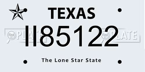 II85122 Texas License Plate
