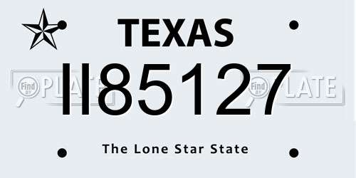 II85127 Texas License Plate