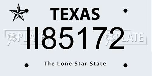 II85172 Texas License Plate