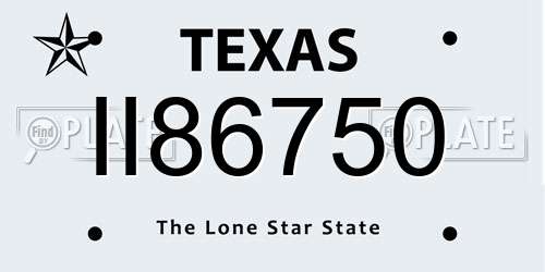 II86750 Texas License Plate