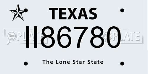 II86780 Texas License Plate