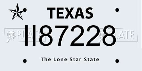II87228 Texas License Plate