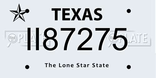 II87275 Texas License Plate