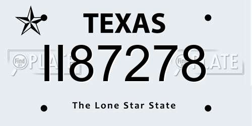 II87278 Texas License Plate