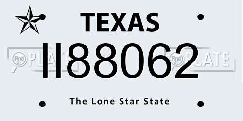 II88062 Texas License Plate