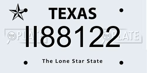 II88122 Texas License Plate