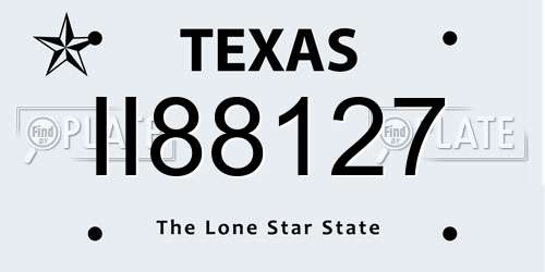 II88127 Texas License Plate