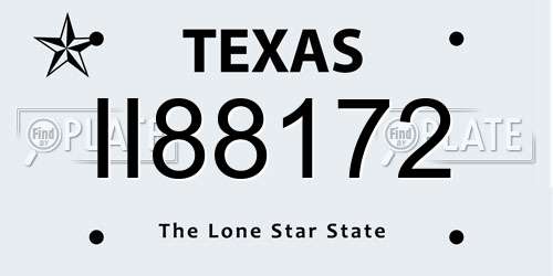 II88172 Texas License Plate