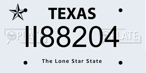 II88204 Texas License Plate