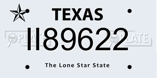 II89622 Texas License Plate