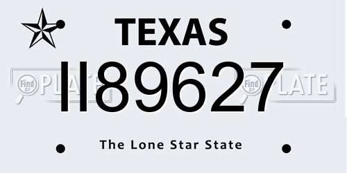 II89627 Texas License Plate